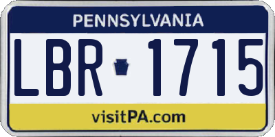 PA license plate LBR1715