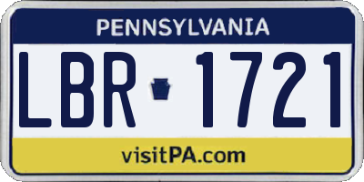 PA license plate LBR1721