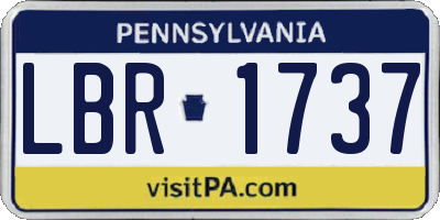 PA license plate LBR1737