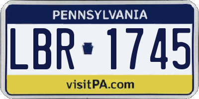 PA license plate LBR1745