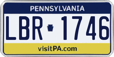 PA license plate LBR1746