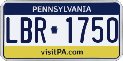 PA license plate LBR1750