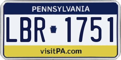 PA license plate LBR1751