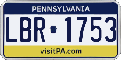 PA license plate LBR1753