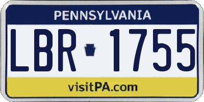 PA license plate LBR1755