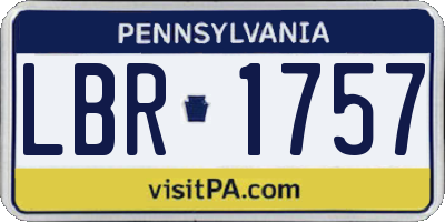 PA license plate LBR1757