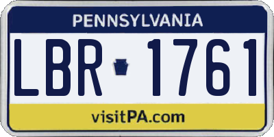 PA license plate LBR1761