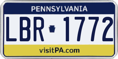 PA license plate LBR1772