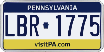 PA license plate LBR1775