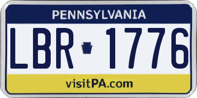 PA license plate LBR1776