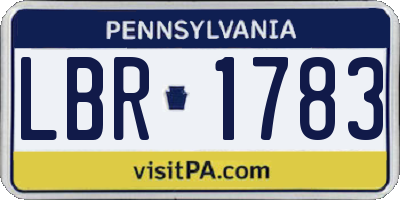 PA license plate LBR1783