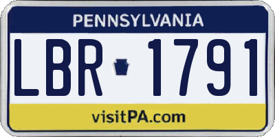 PA license plate LBR1791