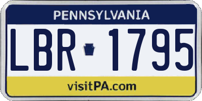 PA license plate LBR1795