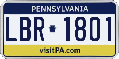 PA license plate LBR1801