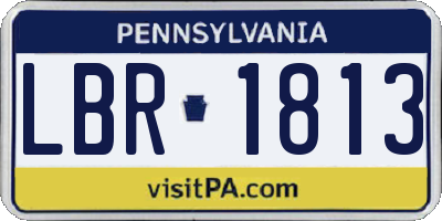 PA license plate LBR1813