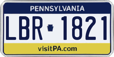 PA license plate LBR1821
