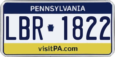 PA license plate LBR1822