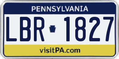 PA license plate LBR1827