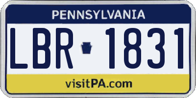 PA license plate LBR1831