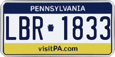 PA license plate LBR1833
