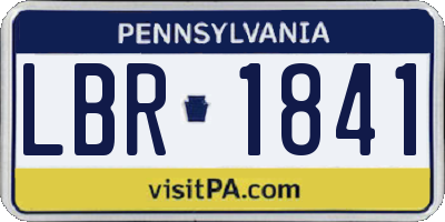 PA license plate LBR1841