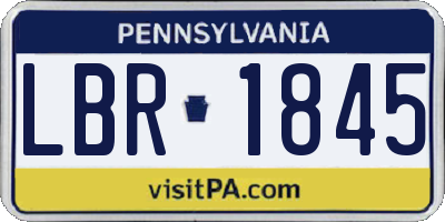 PA license plate LBR1845