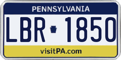 PA license plate LBR1850
