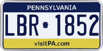 PA license plate LBR1852