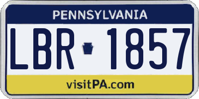 PA license plate LBR1857
