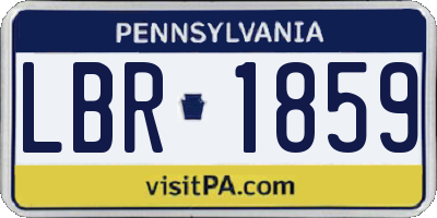 PA license plate LBR1859