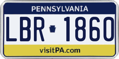 PA license plate LBR1860