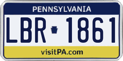 PA license plate LBR1861