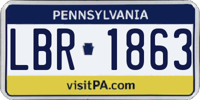 PA license plate LBR1863