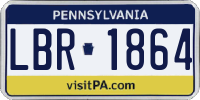 PA license plate LBR1864