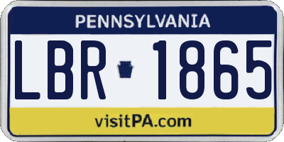 PA license plate LBR1865
