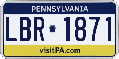 PA license plate LBR1871