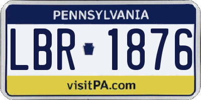 PA license plate LBR1876