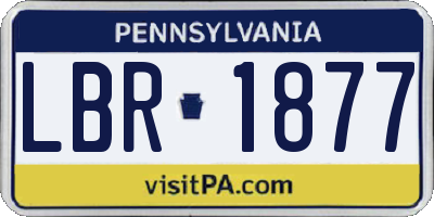 PA license plate LBR1877