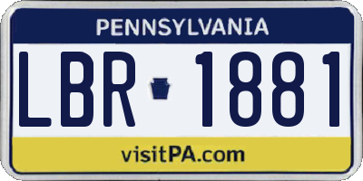 PA license plate LBR1881