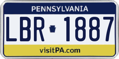 PA license plate LBR1887