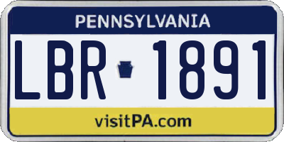 PA license plate LBR1891