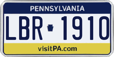 PA license plate LBR1910