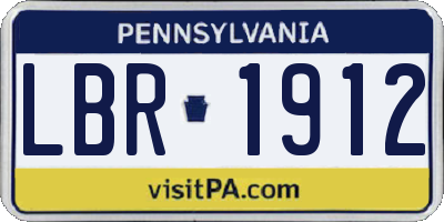 PA license plate LBR1912