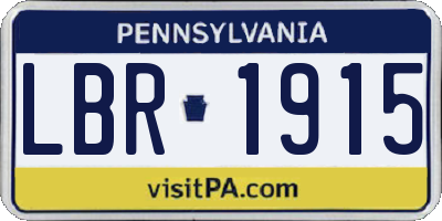 PA license plate LBR1915