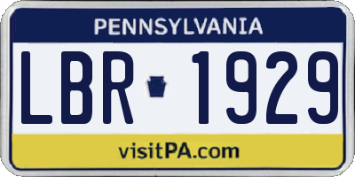 PA license plate LBR1929