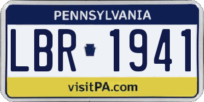 PA license plate LBR1941