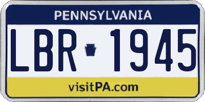 PA license plate LBR1945
