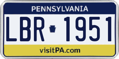 PA license plate LBR1951