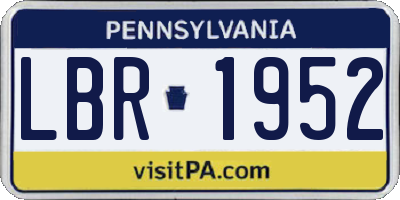 PA license plate LBR1952