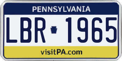 PA license plate LBR1965